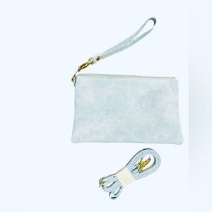 New Elegant Light Blue Clutch with Strap